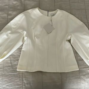 Tibi white peplum top size 10